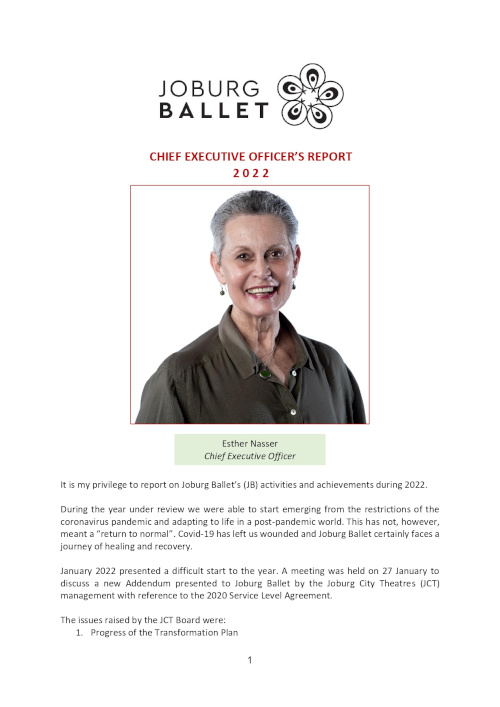 joburg ballet annual report 2022